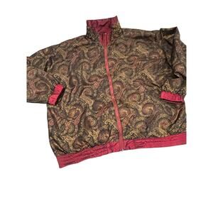 🔥 VTG 1989 REVERSIBLE PAISLEY WINDBREAKER 🍷